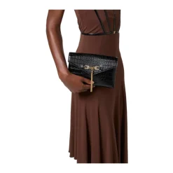 Clutch^Elisabetta Franchi Skuldertaske med Groumette-kæde Sort