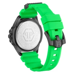 Ure<Philipp Plein Skull Watch med grøn rem Sort