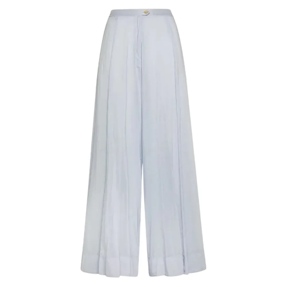 Bukser<Forte Forte Sky Blue Wide Trousers Blå