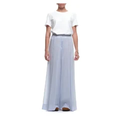 Bukser<Forte Forte Sky Blue Wide Trousers Blå