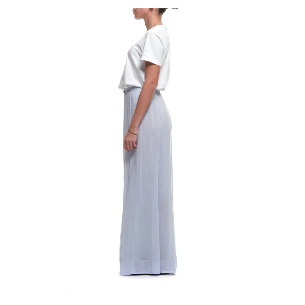 Bukser<Forte Forte Sky Blue Wide Trousers Blå