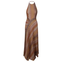 Kjoler<Missoni Slange-mønstret Viscose Lamé Kjole med Halter Neck Multifarvet