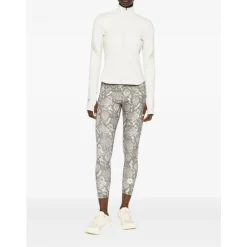 Træningsbukser & Tights^Adidas by Stella McCartney Slangeprint Højtaljede Bukser Beige