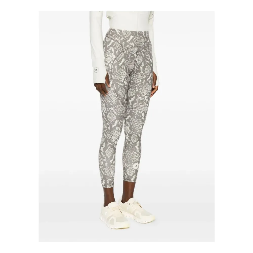 Træningsbukser & Tights^Adidas by Stella McCartney Slangeprint Højtaljede Bukser Beige