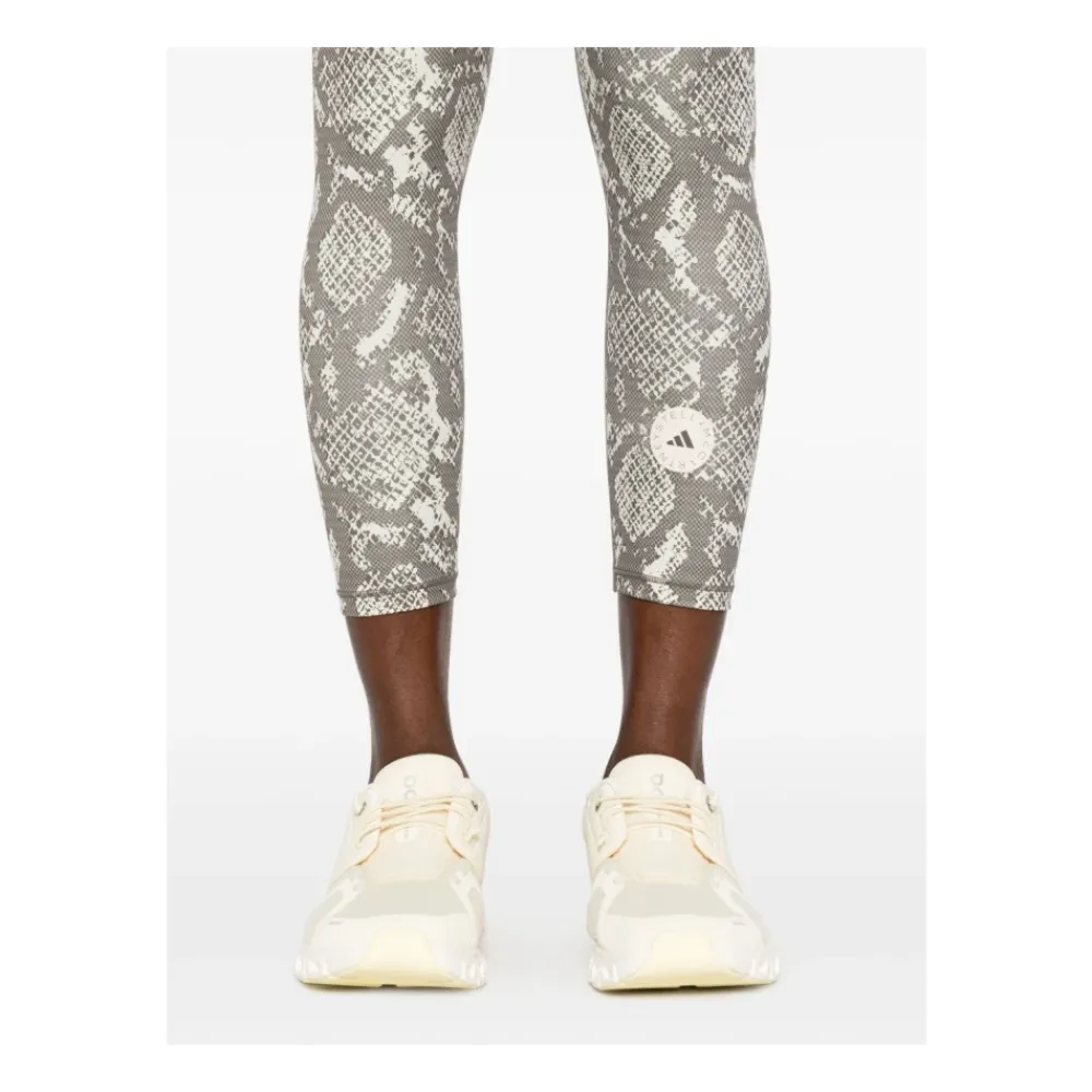 Træningsbukser & Tights^Adidas by Stella McCartney Slangeprint Højtaljede Bukser Beige
