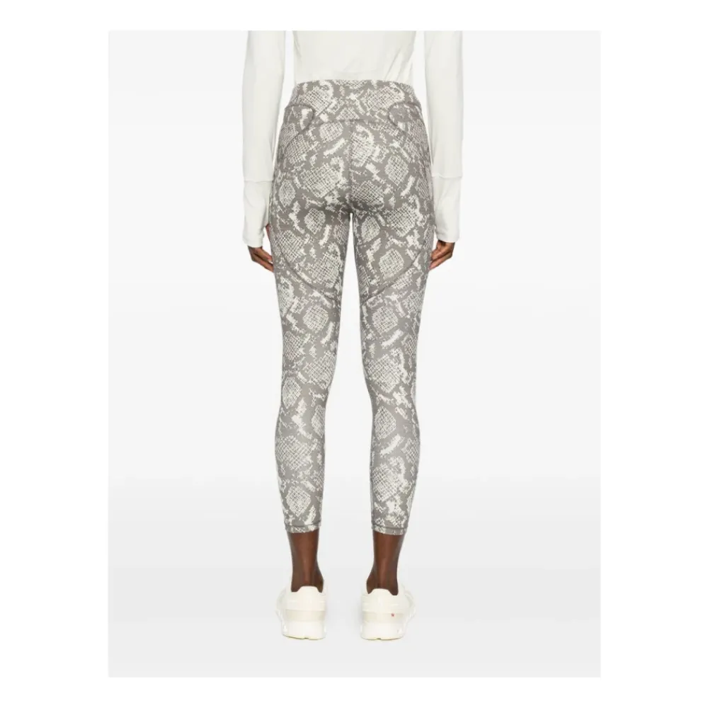 Træningsbukser & Tights^Adidas by Stella McCartney Slangeprint Højtaljede Bukser Beige