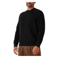 Strik<Selected Homme SLHDERECK LS Knit Relaxer Rib Mock Neck Sort