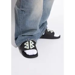 Sandaler^Balenciaga Slides med logo Sort