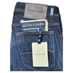 Jeans<Jacob Cohën Slim Carbon Label Mørk Vasket Jeans Blå