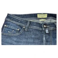 Jeans<Jacob Cohën Slim Carbon Label Mørk Vasket Jeans Blå
