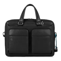 Laptop Tasker^Piquadro Slim Computer Taske 15" med iPad Rum Sort