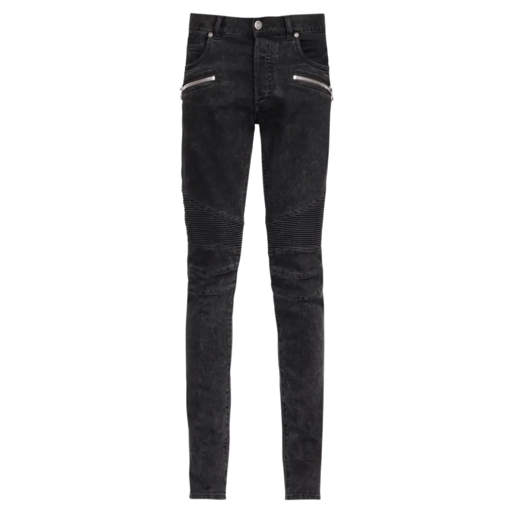 Jeans^Balmain Slim fit bomuld jeans Sort