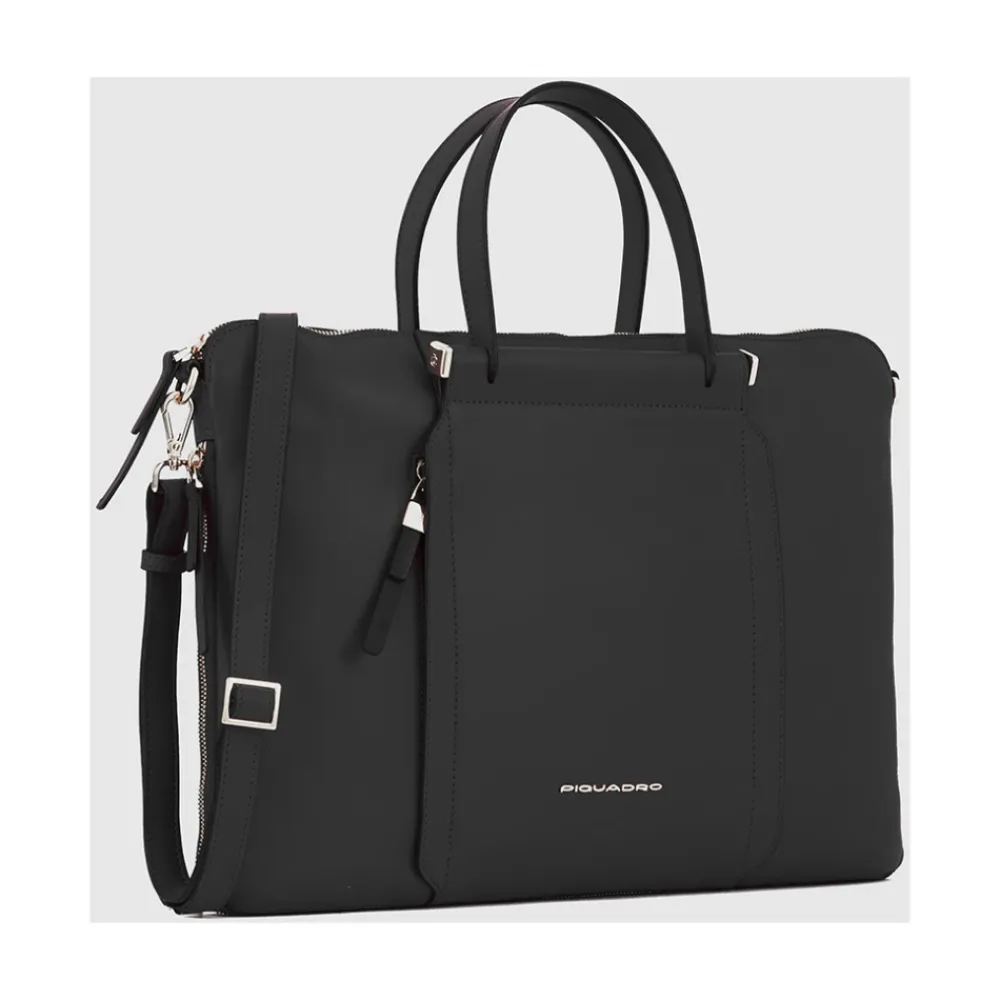 Laptop Tasker<Piquadro Slim, women's laptop bag 15,6 Sort