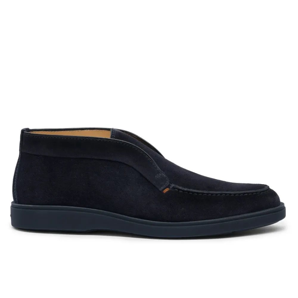 Støvler^Santoni Slip-On Ankelstøvler med Rund Tå Blå