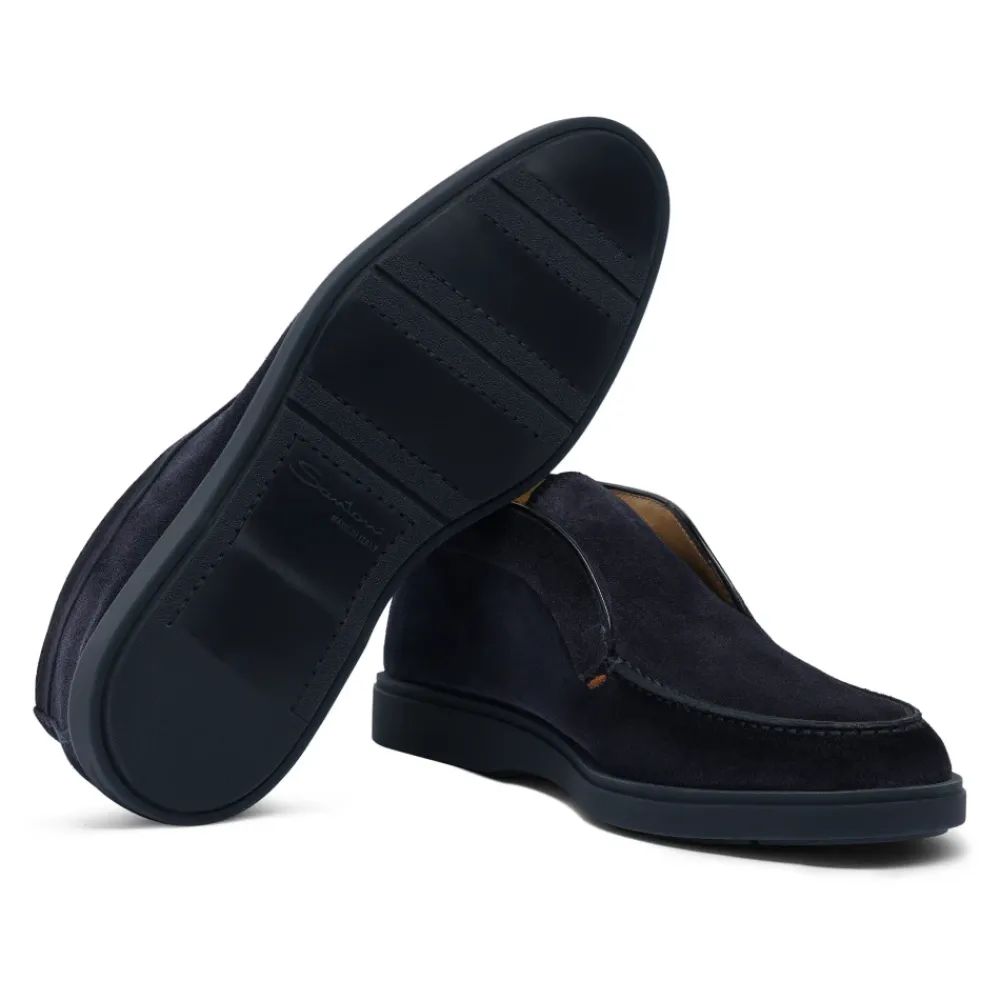 Støvler^Santoni Slip-On Ankelstøvler med Rund Tå Blå