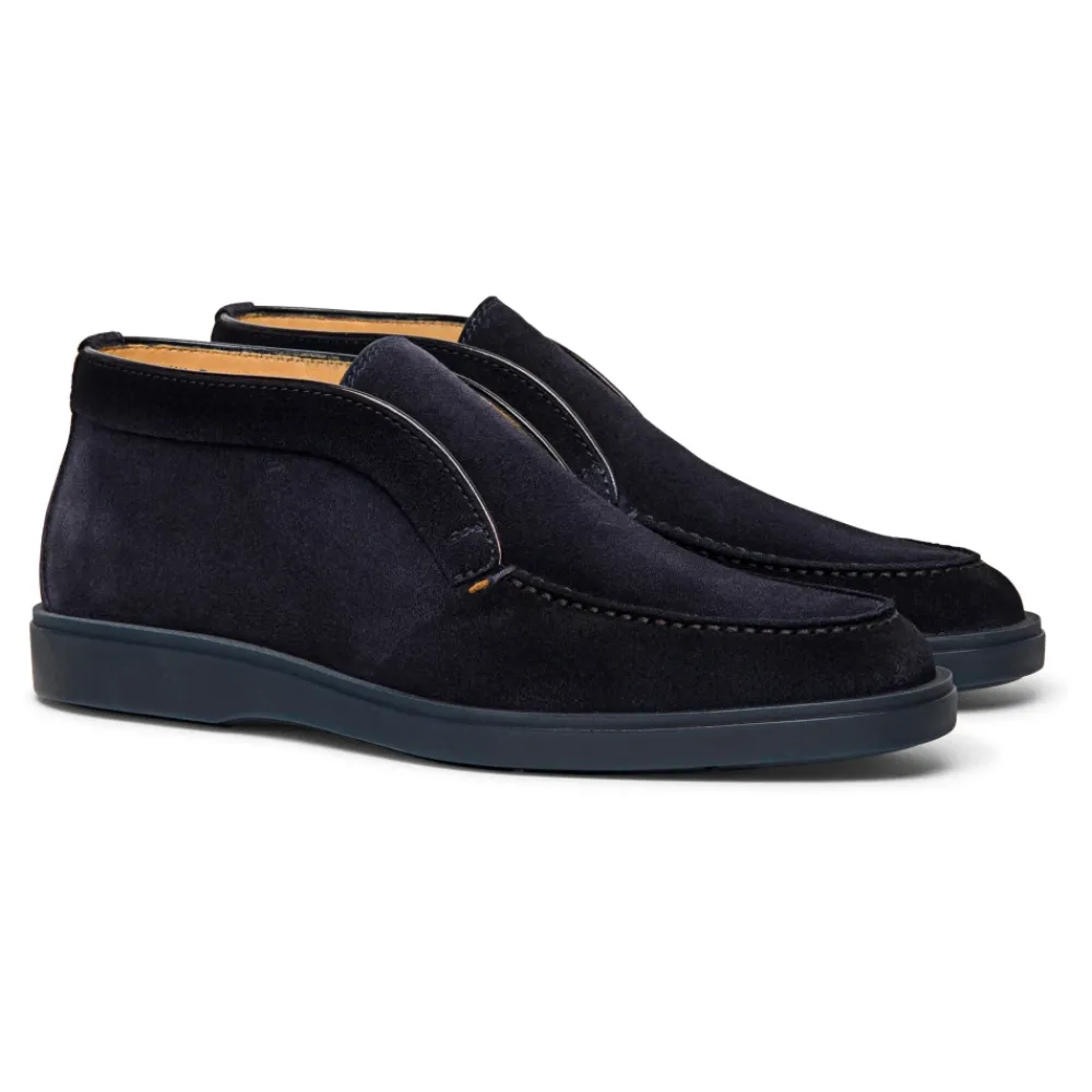 Støvler^Santoni Slip-On Ankelstøvler med Rund Tå Blå