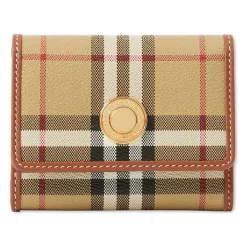 Punge & Kortholder^Burberry Small Check Folding Wallet Beige