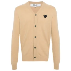 Strik^Comme des Garçons Play Small Heart Strikket Cardigan Beige