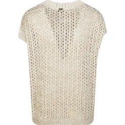 Striktrøjer & Sweatere<Herno Smanicato Traforato in Cotone Beige