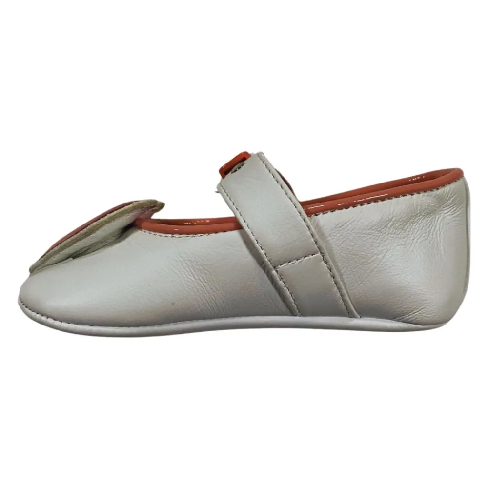 Ballerinasko<Moschino Smooth Leather Ballerina Hvid