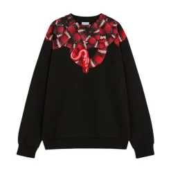Sweatshirts^Marcelo Burlon Snake Print Crewneck Sweatshirt Sort
