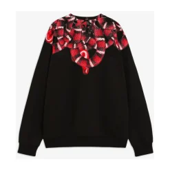 Sweatshirts^Marcelo Burlon Snake Print Crewneck Sweatshirt Sort