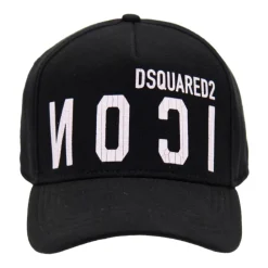 Huer, Kasketter & Hatte|Huer & Kasketter<Dsquared2 Snapback Baseball Cap med Icon Print Sort