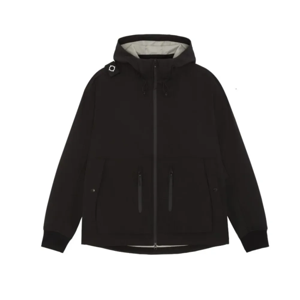 Fleece<MA.STRUM Softshell Hættetrøje Sort