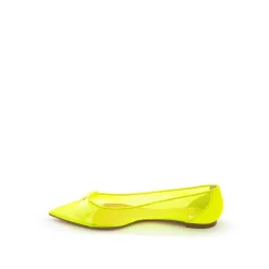 Ballerina Sko<Christian Louboutin Sol Mesh Flad Elegance Gul