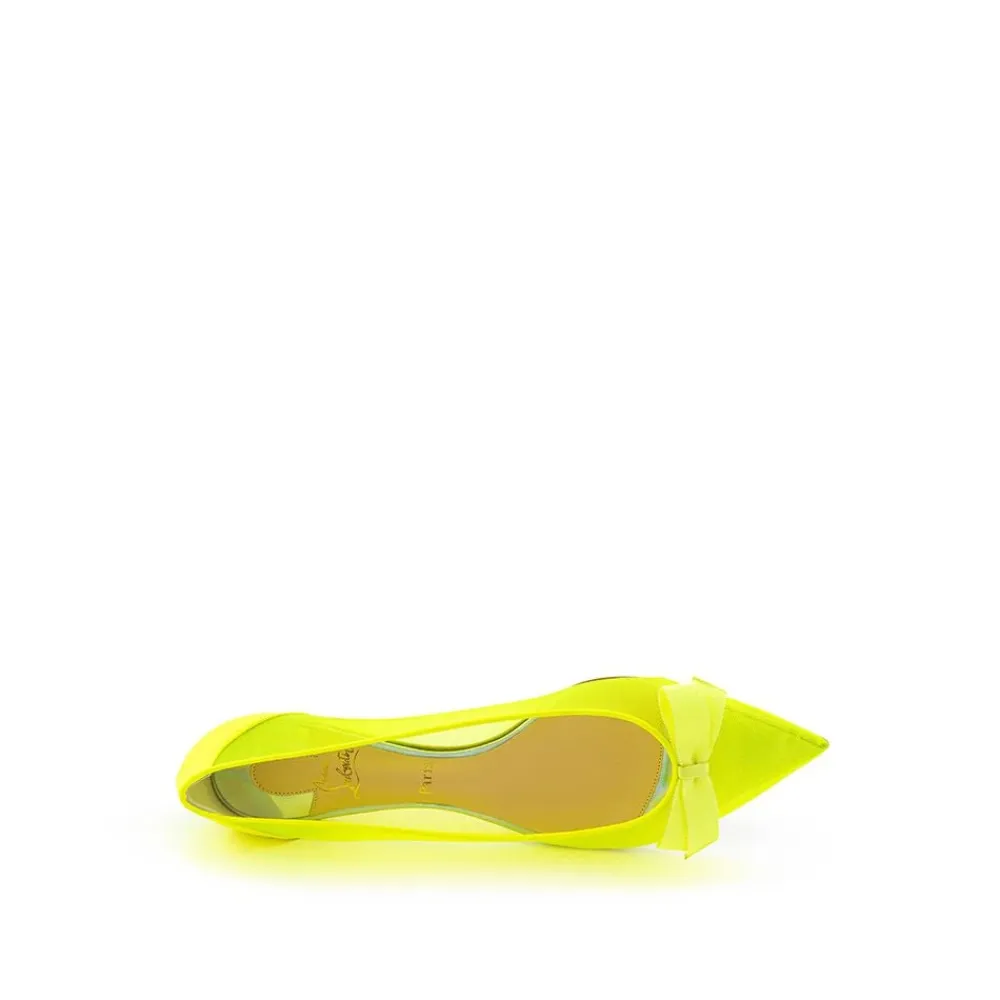 Ballerina Sko<Christian Louboutin Sol Mesh Flad Elegance Gul