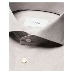 Skjorter^Eton Solid Signature Twill Skjorte Beige