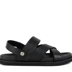 Sandaler^La Conte Afslappet Flade Sandaler til Mænd Sort