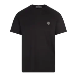 T-Shirts^Stone Island Bomuld Herremode Sort