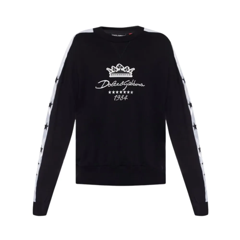Trøjer|Sweatshirts<Dolce & Gabbana bomuldssweatshirt med logo Sort