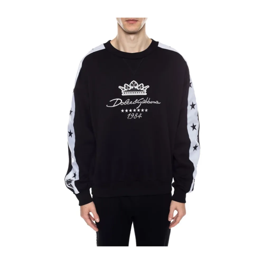 Trøjer|Sweatshirts<Dolce & Gabbana bomuldssweatshirt med logo Sort