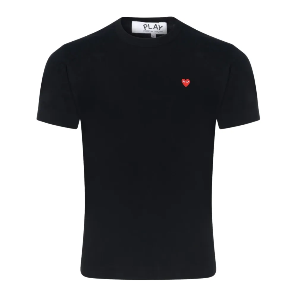 T-Shirts<Comme des Garçons Play bomuldst-shirt med lille hjerte Sort