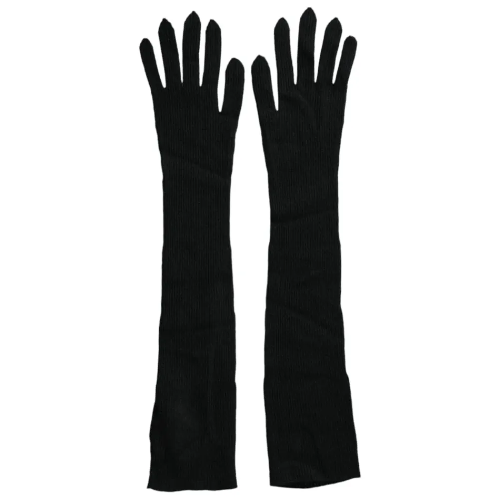 Handsker^Dolce & Gabbana Cashmere Strik Albuelængde Handsker Sort