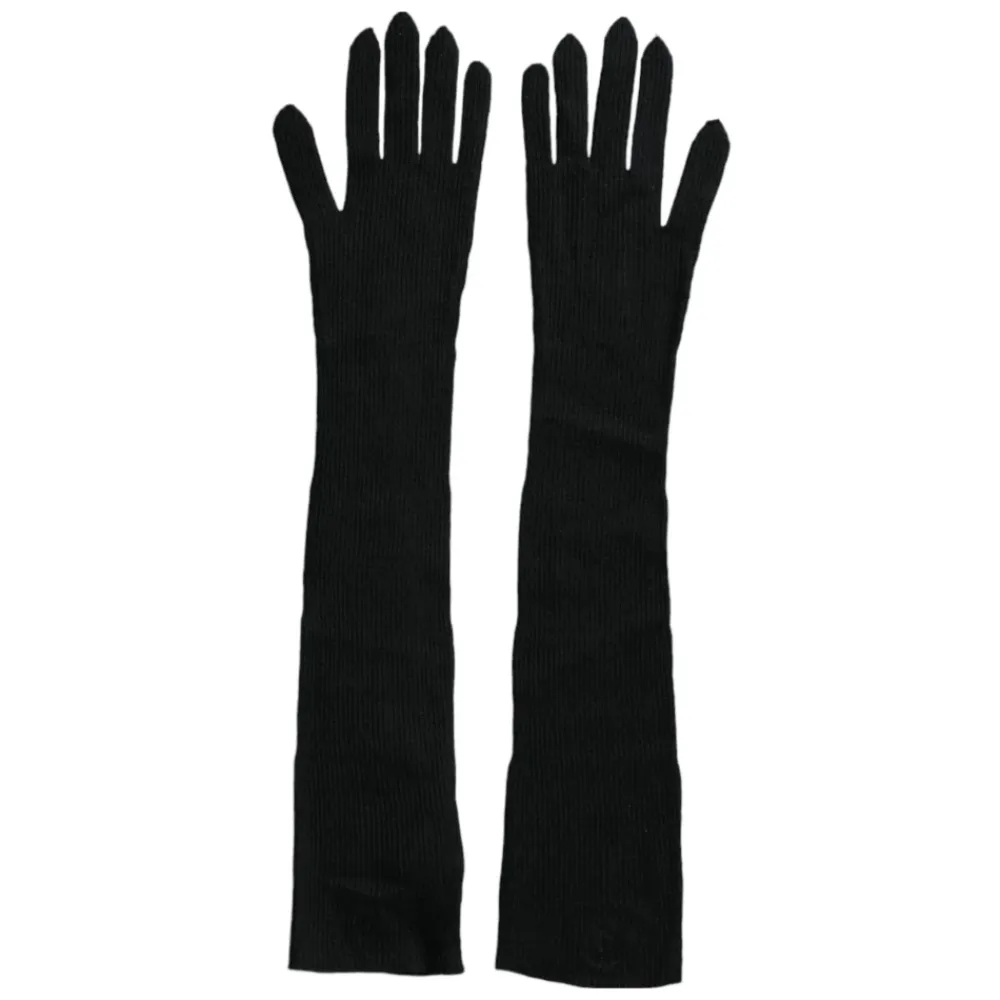 Handsker^Dolce & Gabbana Cashmere Strik Albuelængde Handsker Sort