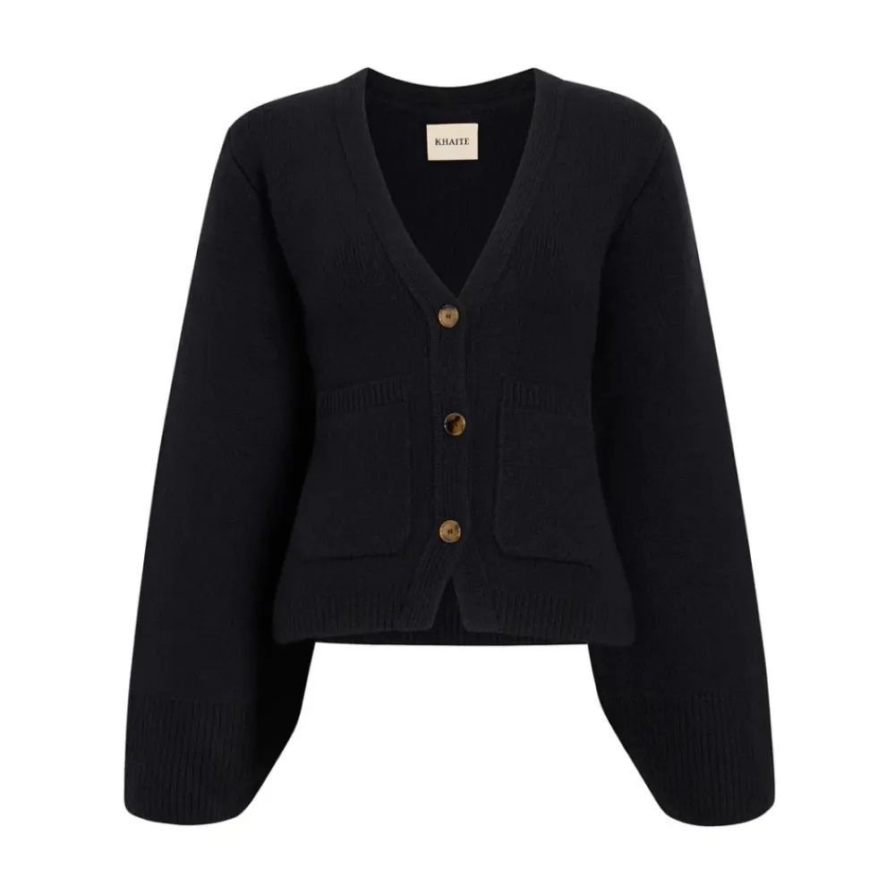 Striktrøjer & Sweatere^Khaite Cashmere V-Hals Sweater Sort