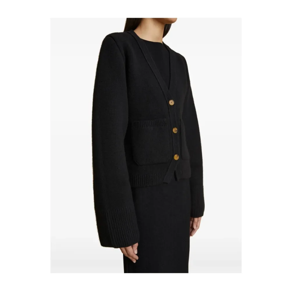 Striktrøjer & Sweatere^Khaite Cashmere V-Hals Sweater Sort