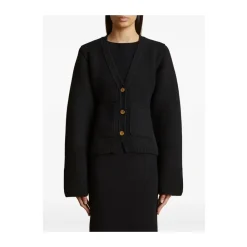 Striktrøjer & Sweatere^Khaite Cashmere V-Hals Sweater Sort