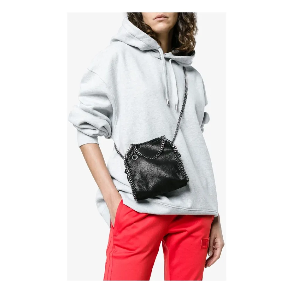 Håndtasker<Stella McCartney Faux-Læder Kæde-Link Håndtaske Sort