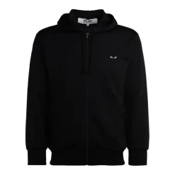 Trøjer<Comme des Garçons Play hættetrøje med hjertelogo lynlås Sort