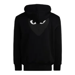 Trøjer<Comme des Garçons Play hættetrøje med hjertelogo lynlås Sort