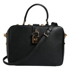 Håndtasker^Dolce & Gabbana Kalveskind Håndtaske med Guld-Tone Hardware Sort