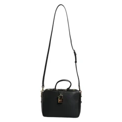 Håndtasker^Dolce & Gabbana Kalveskind Håndtaske med Guld-Tone Hardware Sort