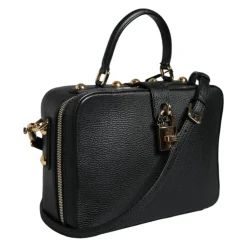 Håndtasker^Dolce & Gabbana Kalveskind Håndtaske med Guld-Tone Hardware Sort