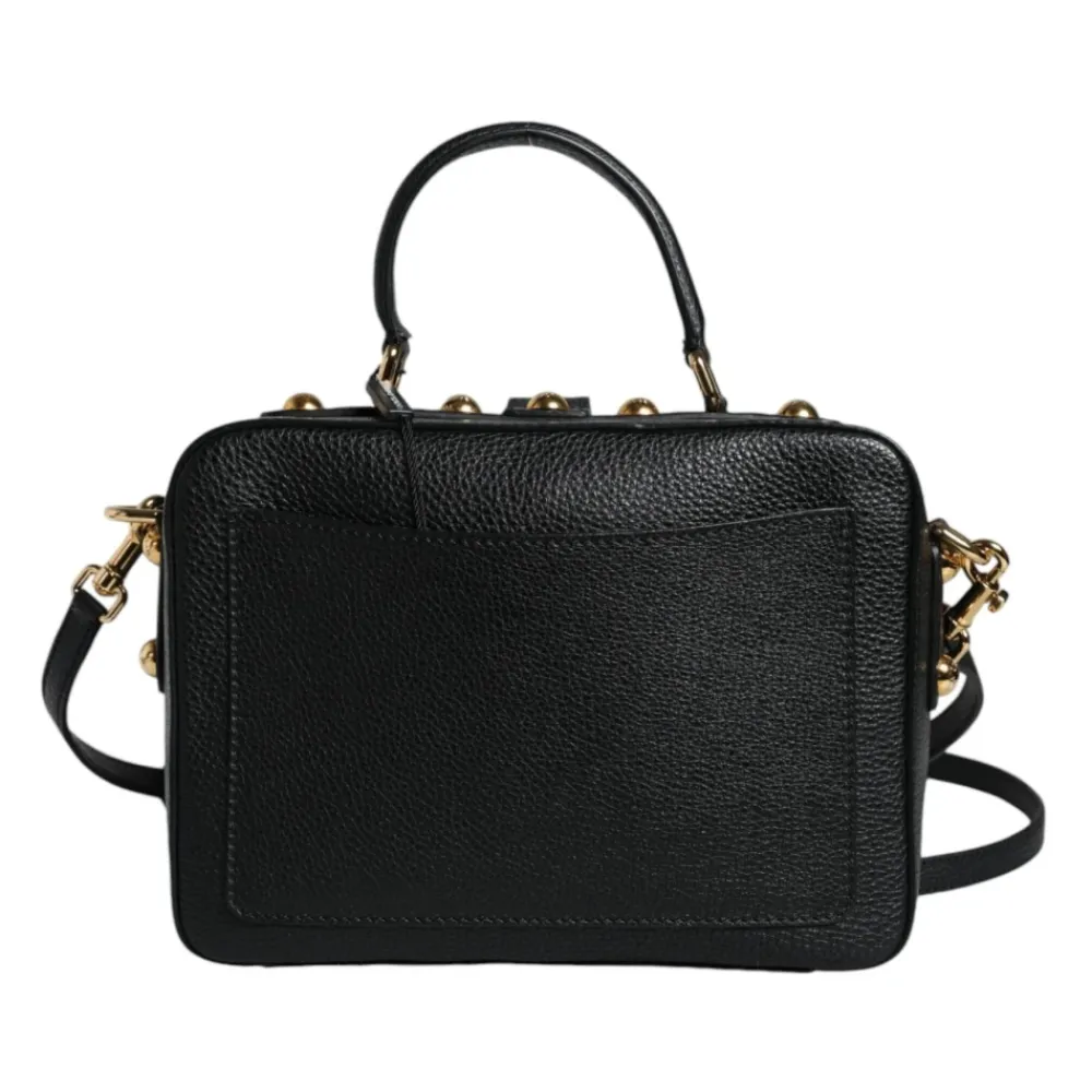 Håndtasker^Dolce & Gabbana Kalveskind Håndtaske med Guld-Tone Hardware Sort