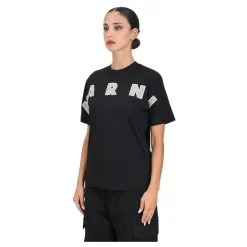 T-Shirts<Marni kortærmet logo T-shirt Sort