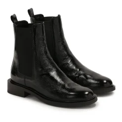 Chelsea Boots<Kazar krøllet-effekt tøfler.Dette produkt er stort i størrelsen. Sort